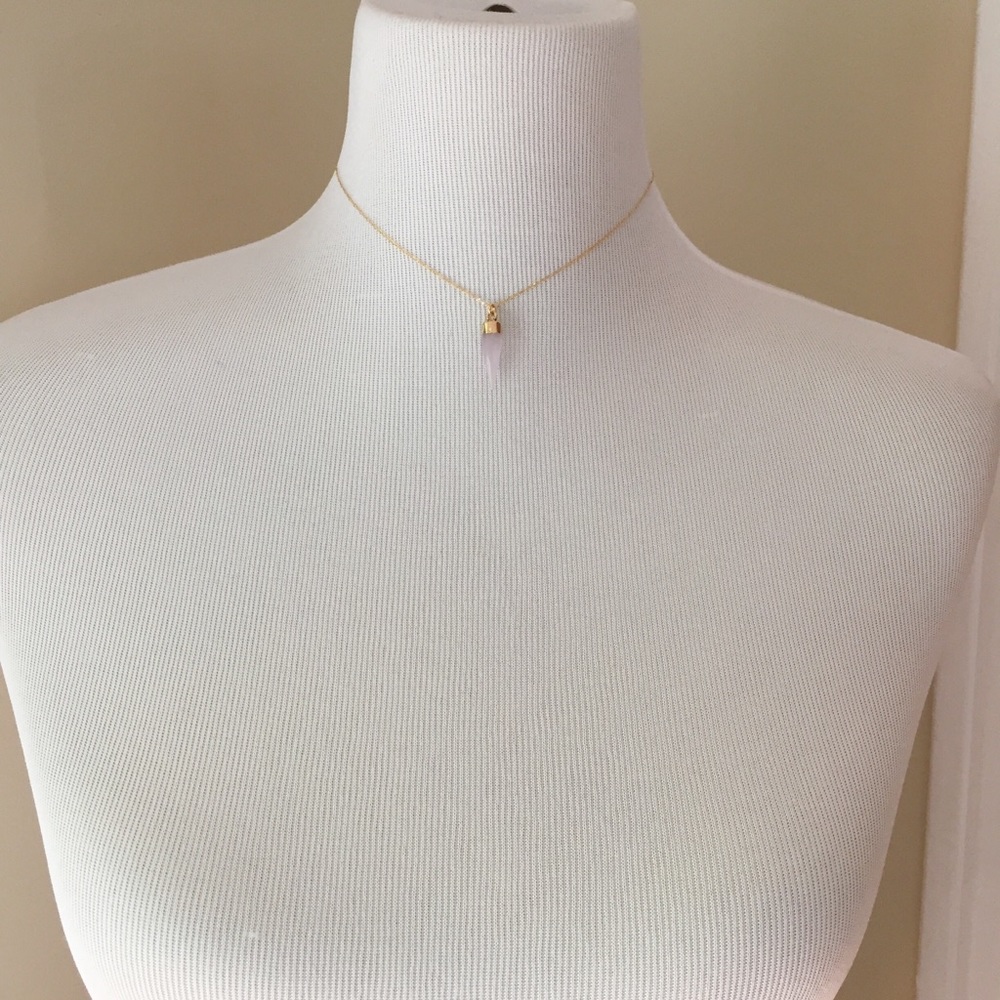 Dainty Rose Quartz Spike Choker - Picture 8 of 8